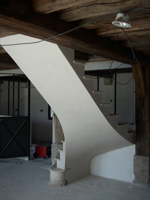 Escalier en pierre de Haims réhabilitation (voûte dans le vide)