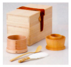 茶道具　茶掃箱セット　鹿皮紐 楽天市場】【茶道具】茶掃箱セット 鹿皮紐（木地茶漏斗） : にし
