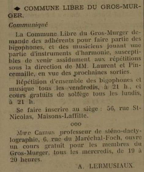 "Journal de Poissy et ses environs" du 28 janvier 1937