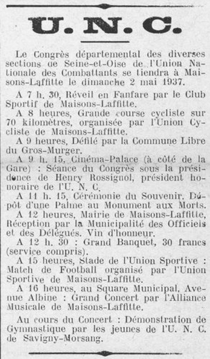 "Journal de Mantes" du 28 avril 1937
