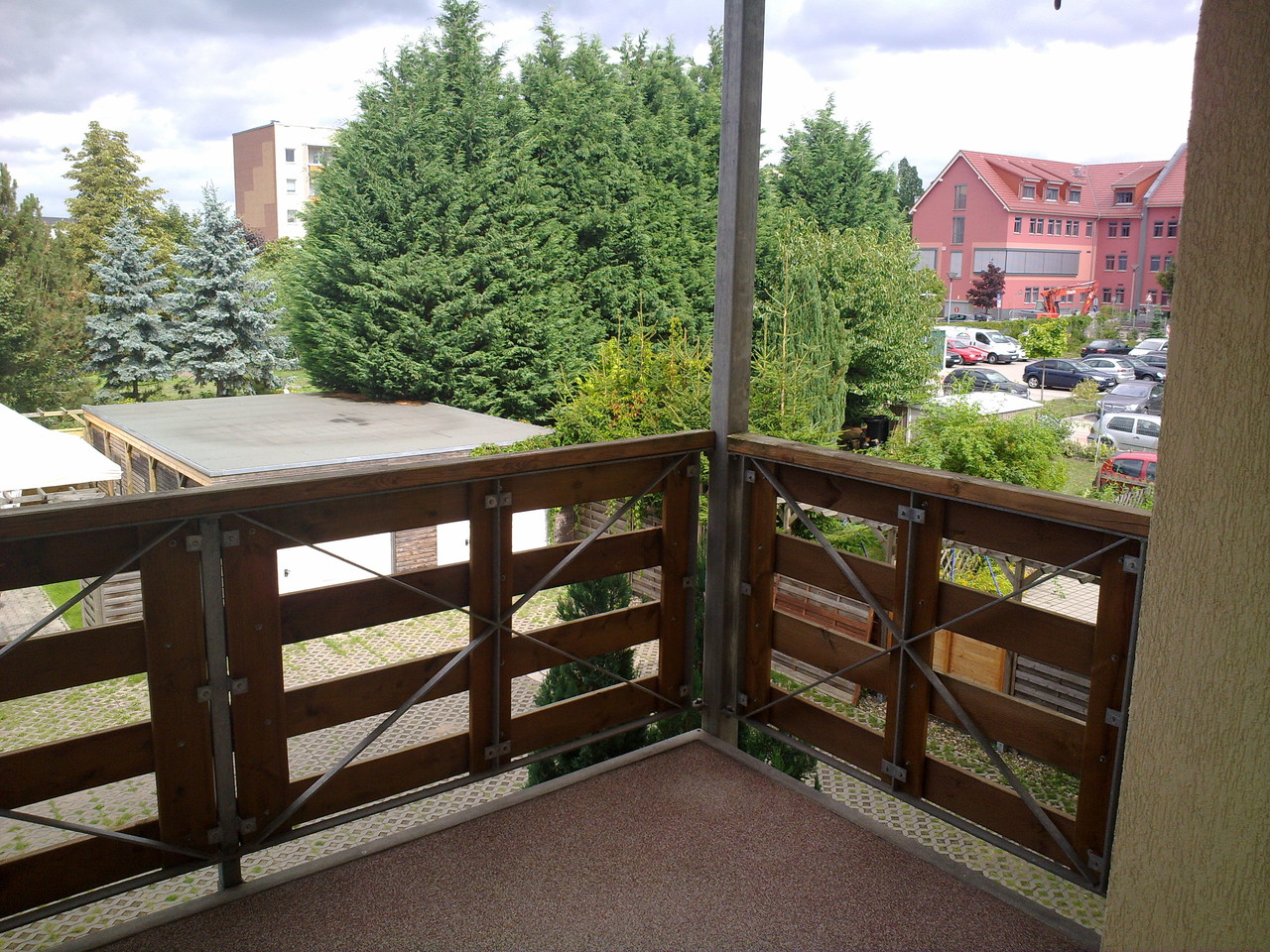 Blick vom Balkon zum Gebäude Stadt Wolmirstedt