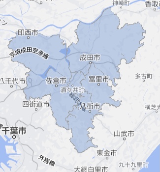 公津の杜・成田・佐倉・酒々井・出張マップ - 自転車・出張修理専門店 