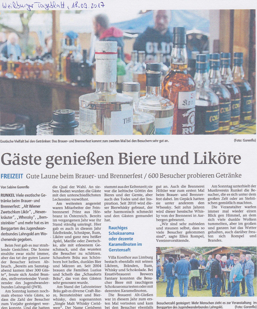 Nachbericht 2. Veranstaltung, Weilburger Tageblatt