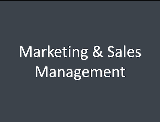 Marketing & Sales Management