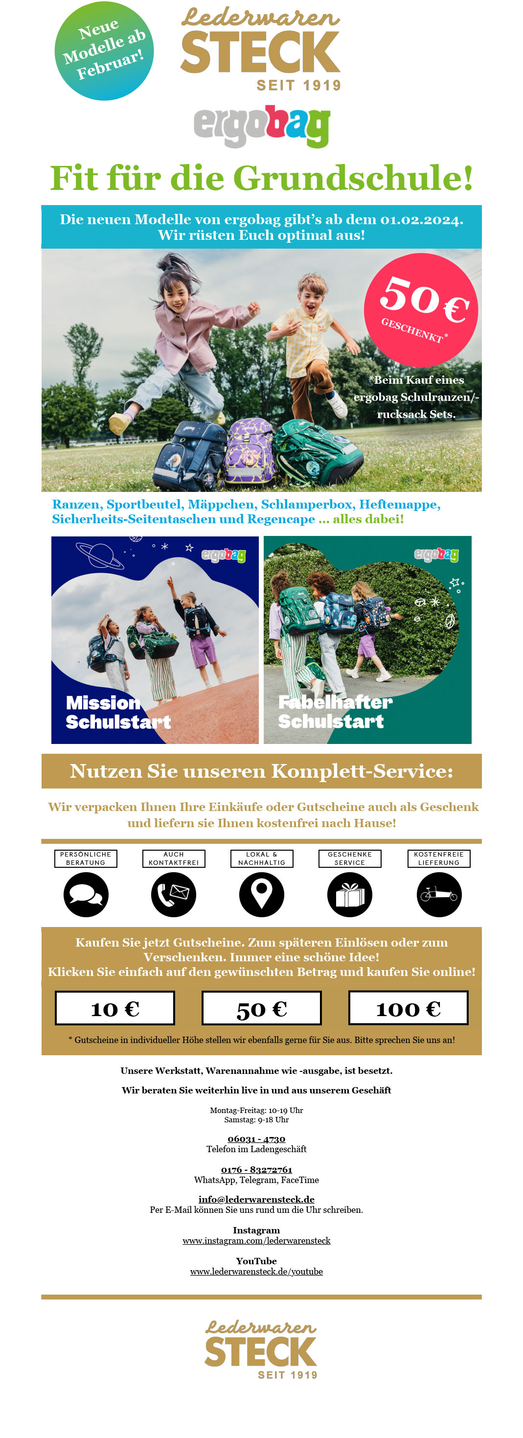 ergobag neue Modelle ab Februar! Taschen, Koffer, Trolleys, Lederwaren, Reparaturwerkstatt