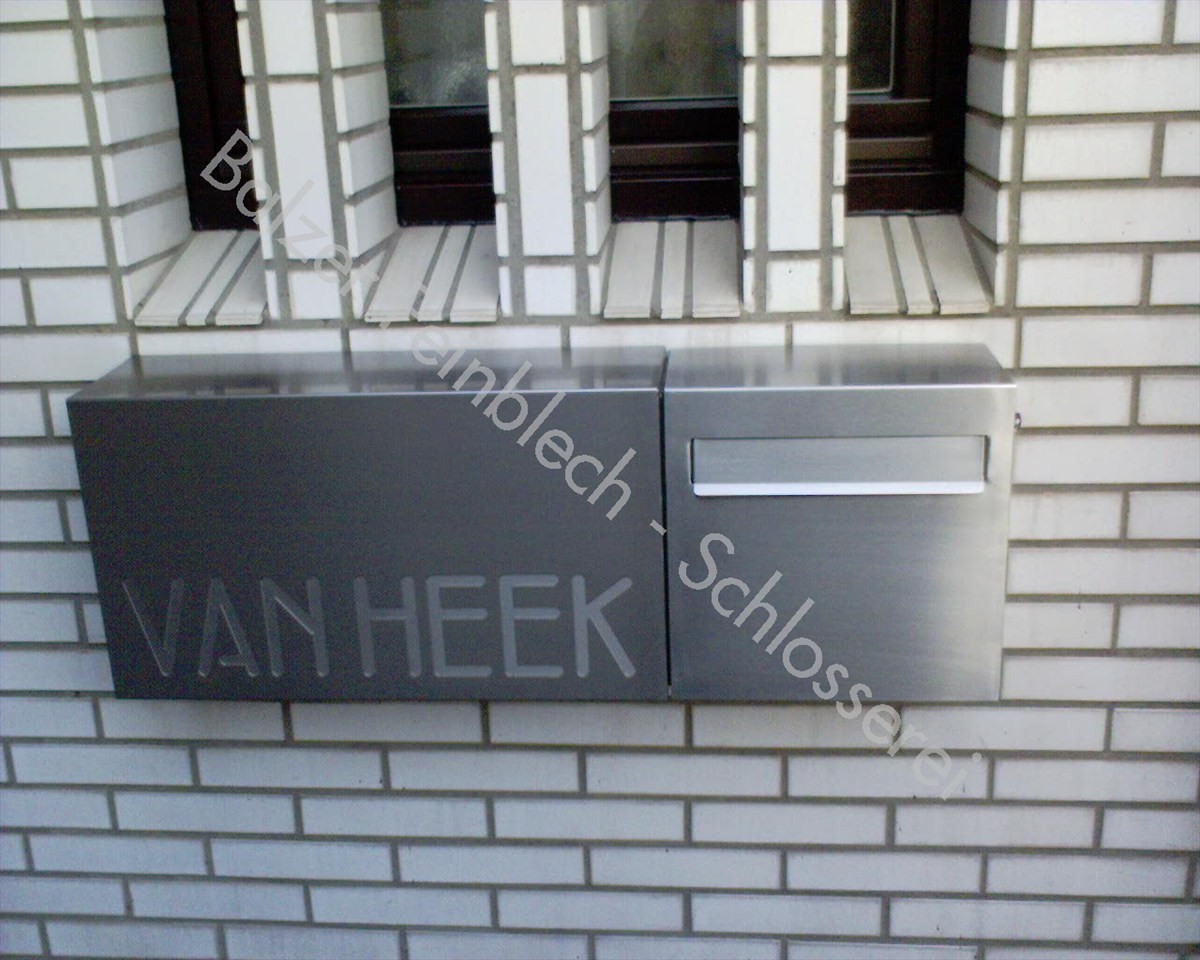 Briefkasten Edelstahl Individueller Schriftzug