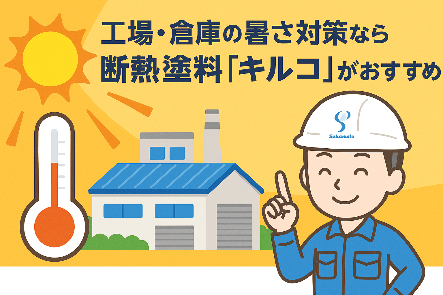 工場・倉庫の暑さ対策なら断熱塗料「キルコ」がおすすめ！
