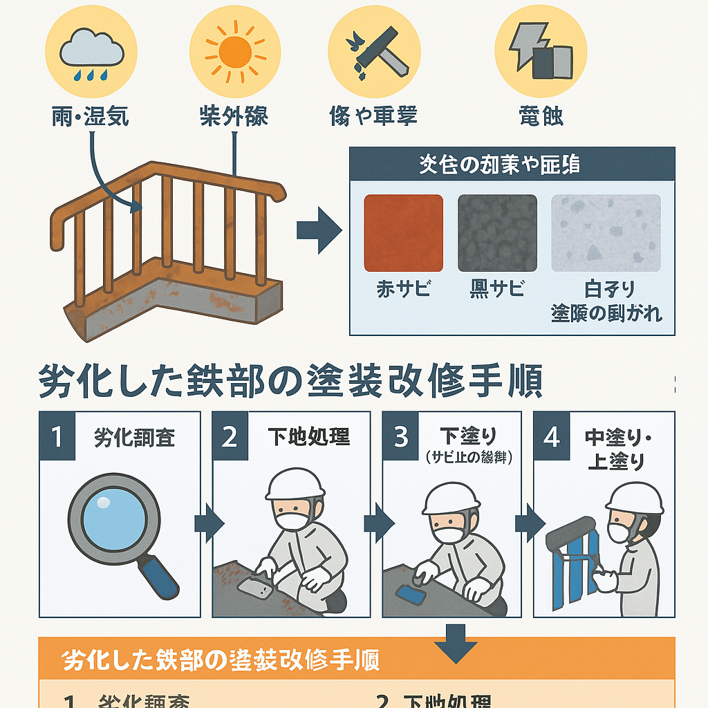 建築物の鉄部劣化と塗装改修方法の基礎知識