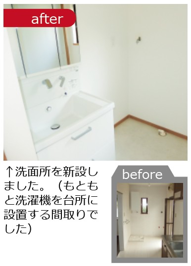 洗面所を設けることで機能性向上を図れました