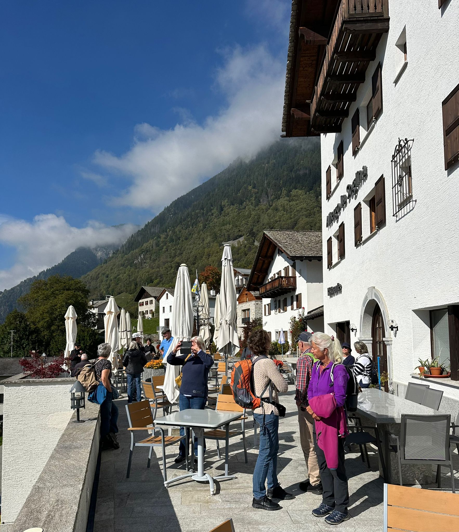 Die Terrasse von la Soglina