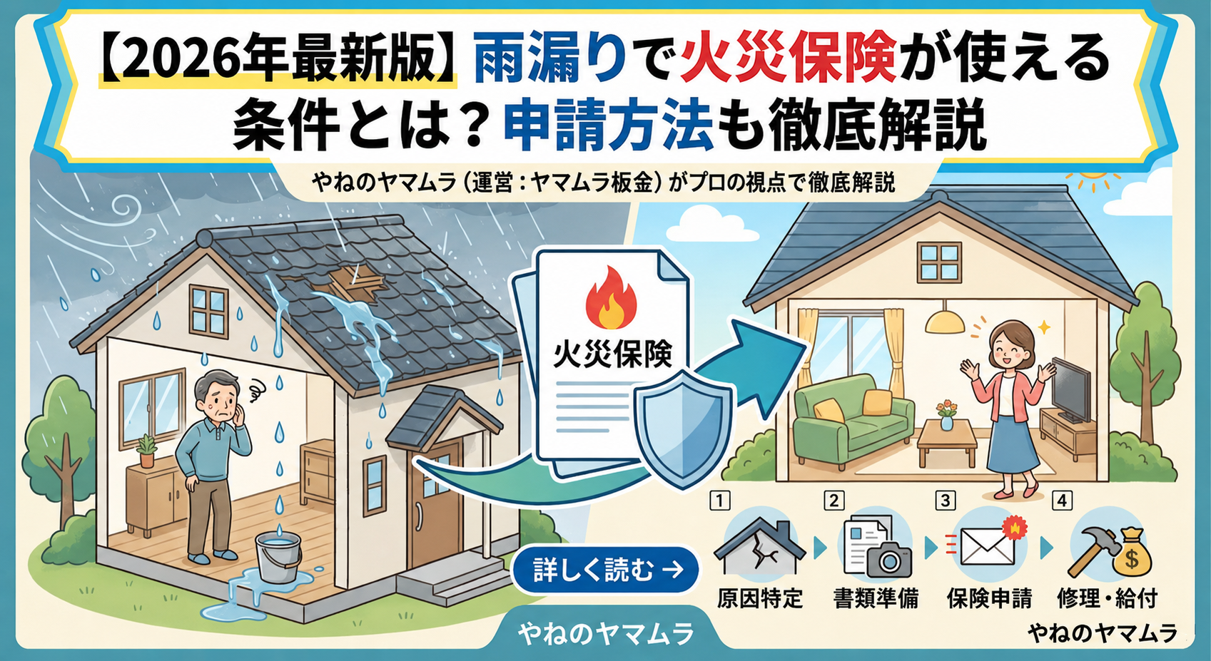 【2026年最新版】雨漏りで火災保険が使える条件とは？申請方法も徹底解説