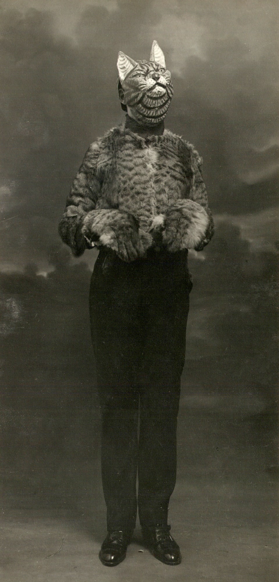 1920's photograph of Halloween cat costume