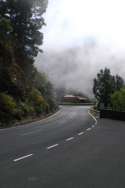 unterwegs zum Caldera de Taburiente, Nebelschwaden (El Roque, auf halber Strecke)