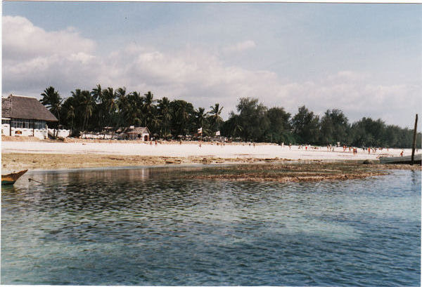 Sicht auf Diani Beach Südküste Mombasa, Hotelareal Africana Sea Lodge