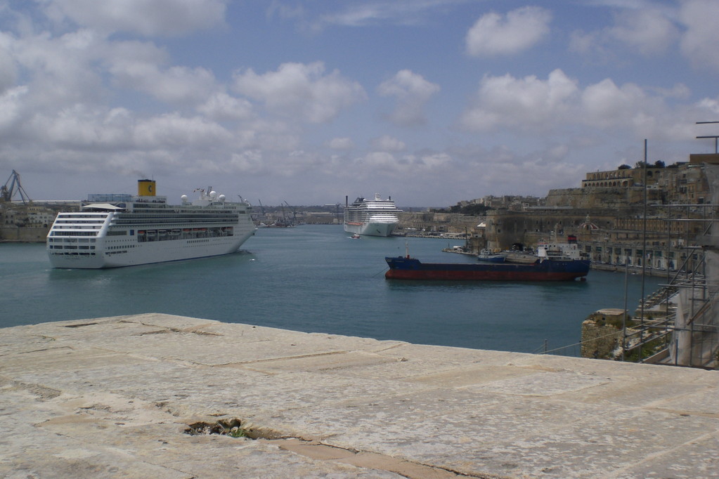 Insel Malta: Hauptstadt Valletta; Blick auf einen Teil des Grand Harbour
