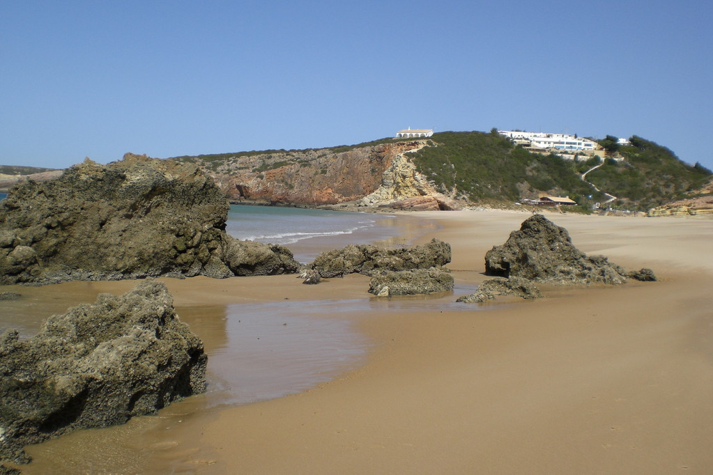 Raposeira, Hortas de Tabual: Praia do Zavial (Strand von Zavial); unser bevorzugter Badestrand