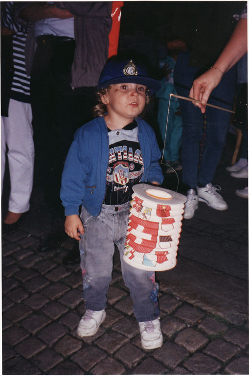 endlich am Fest; Giorgio mit Umzugsfackel