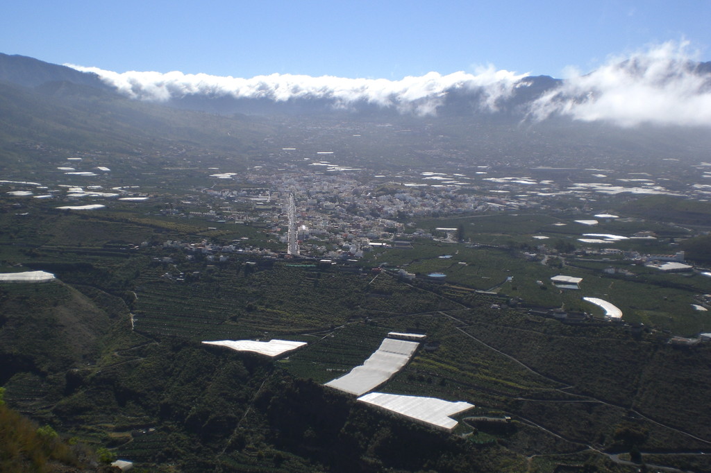 Blick von La Punta Richtung Osten auf Los Llanos (heimliche Hauptstadt der Insel)