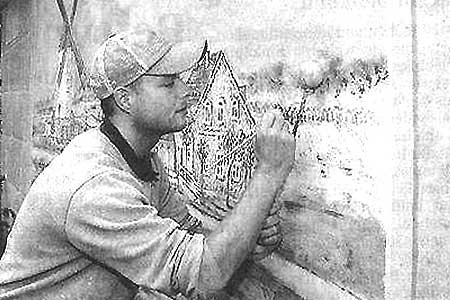 At work, Photo: Dietrich Flechtner (Sächsische Zeitung newspaper, 25/10/2006, p. 12)