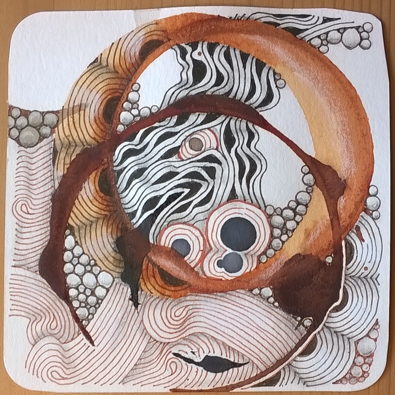 tangled with black brown and sepia