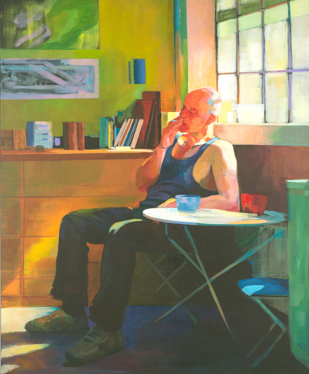 The painter's pause. Acrylic on canvas. 100 x 81 cm