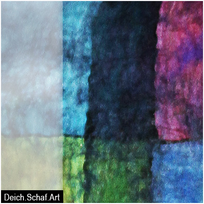 Schal - Filz auf bemalter Seide - Detail