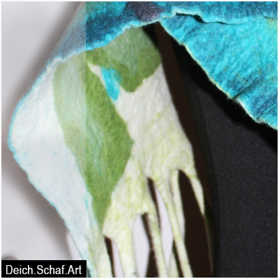 Großer Schal "Blau-Grün" - grafisch abstrakt
