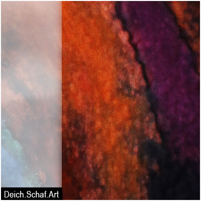 Schal - Filz auf bemalter Seide - Detail