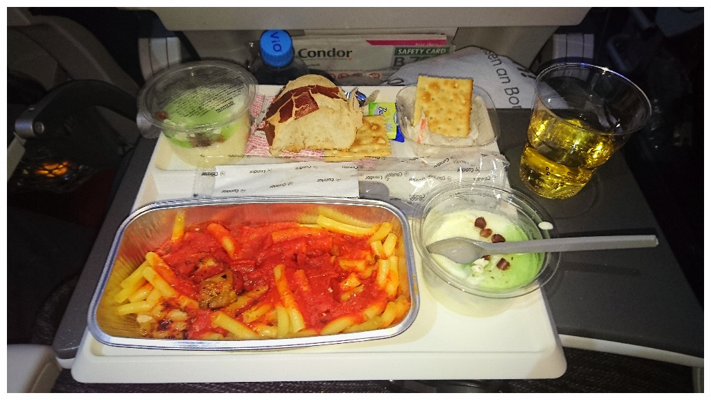das Menü im Flieger (für Ruben)