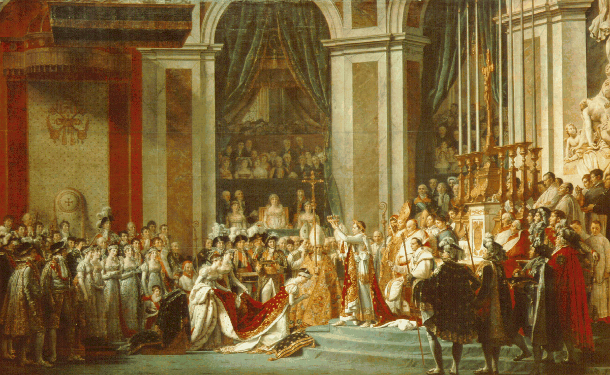 Le sacre de Napoléon ,David, huilesur toile,6.21X9.79,1805-1807,Le Louvre