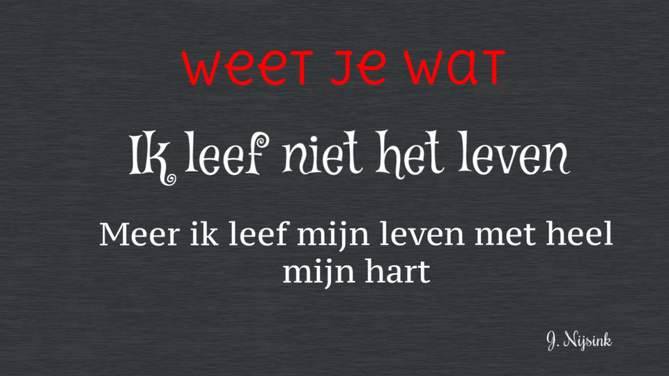 Gedicht leven