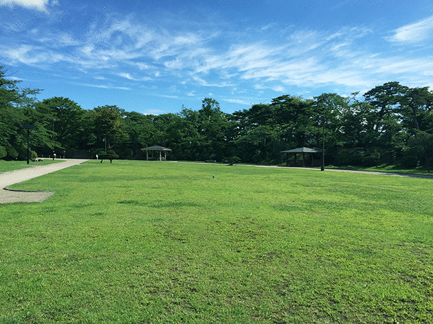 夏の千秋公園とミズモ 二の丸GIF