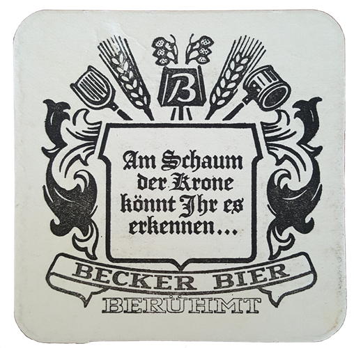 Bierdeckel Brauerei Becker St. Ingebrt