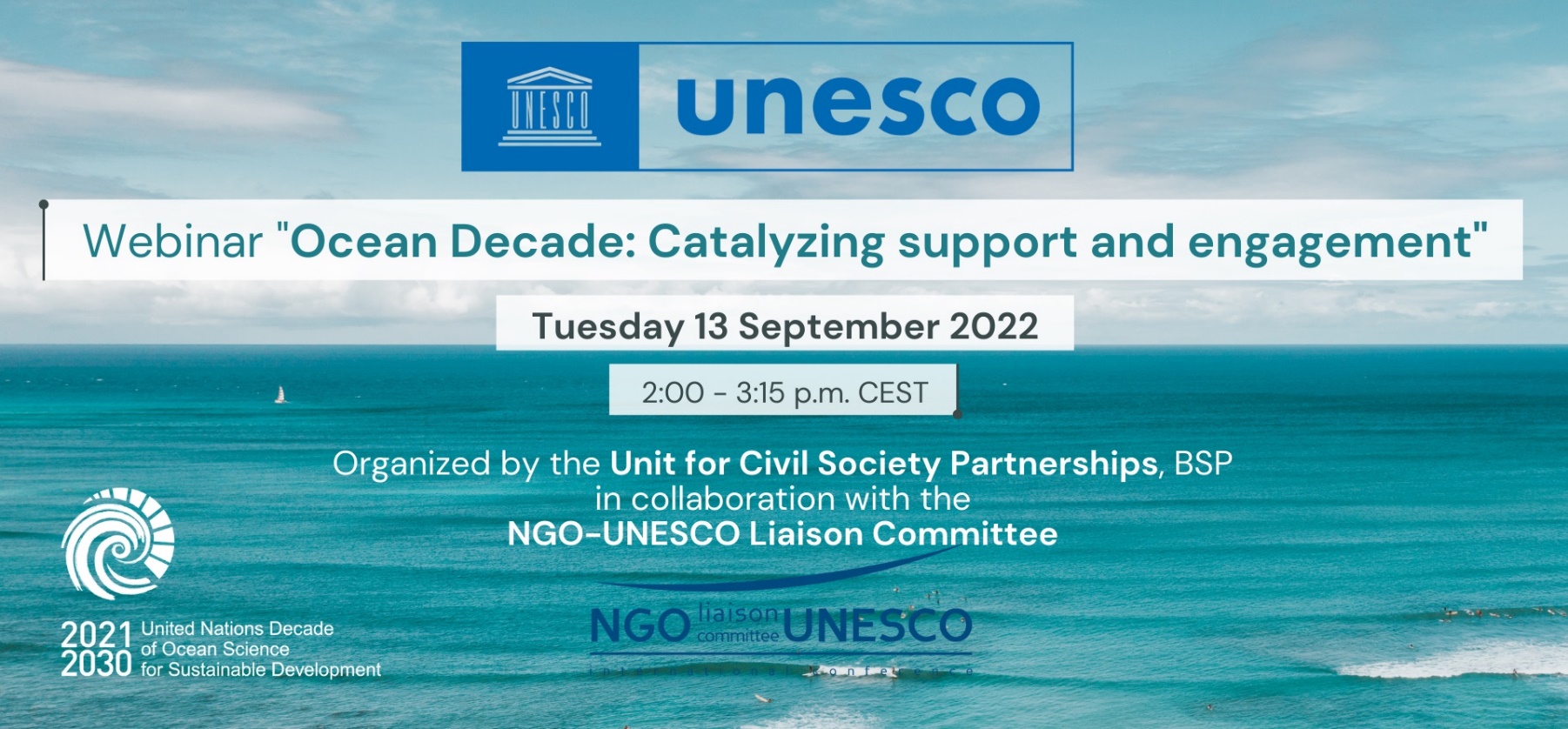 UNESCO - Ocean Decade: Invitation to Webinar