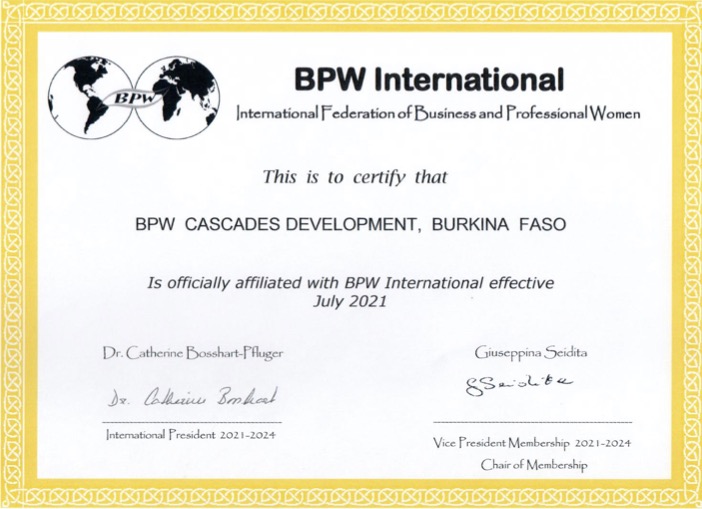 New Affiliate Club - BPW Cascades Development, Burkina Faso