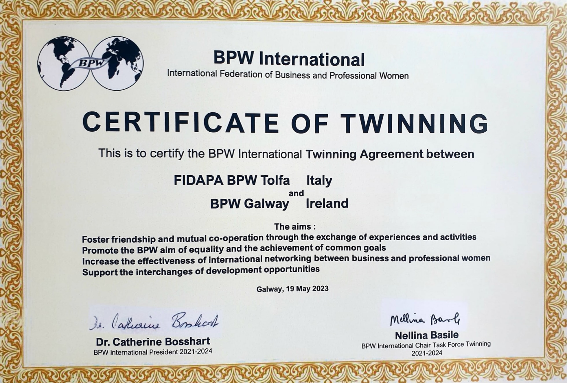 New Twinning - BPW Tolfa & BPW Galway