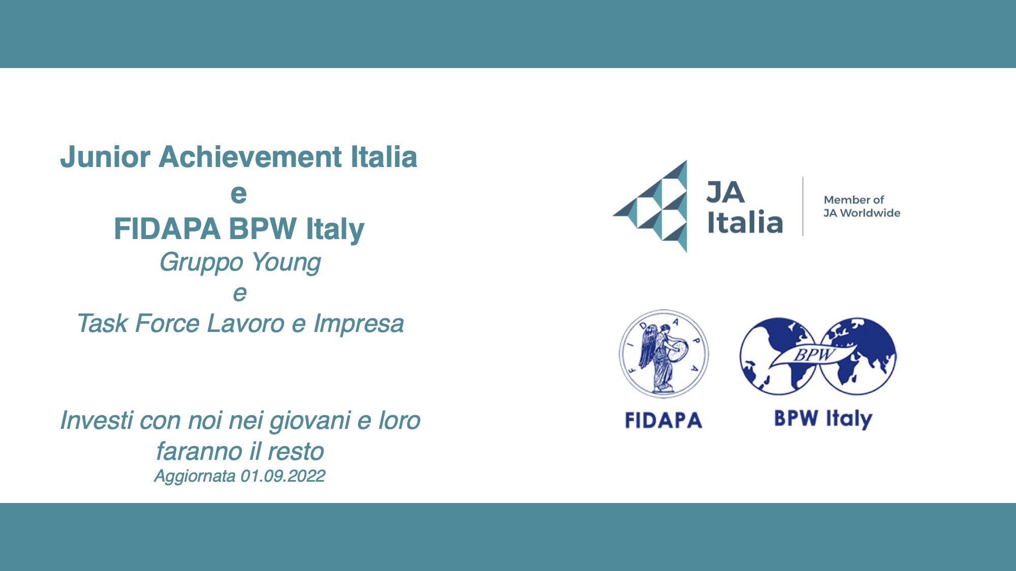 New Project - FIDAPA BPW Italy and JAItalia an educational alliance
