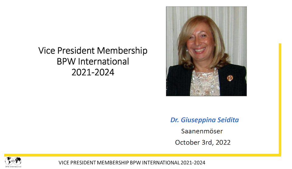 Report Dr. Giuseppina Seidita, VP Membership - 2021-2022