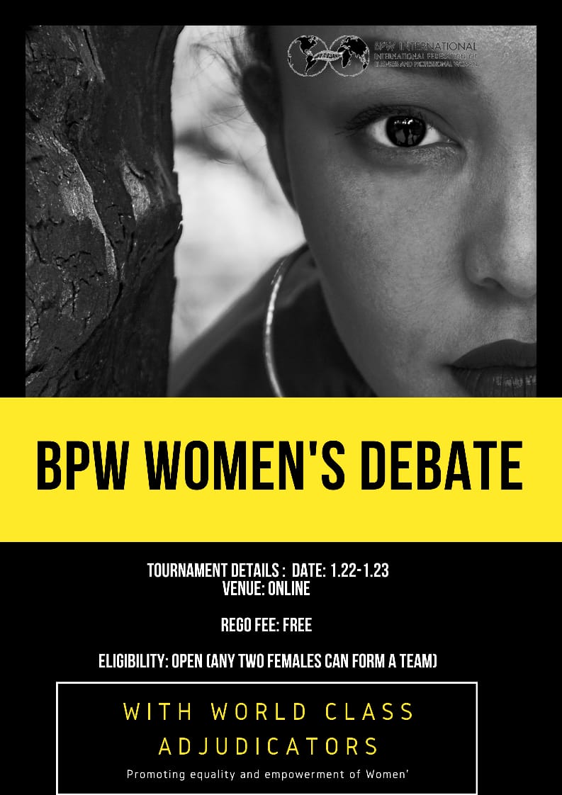 Invitation to an International Debate - BPW Women's Debate Open