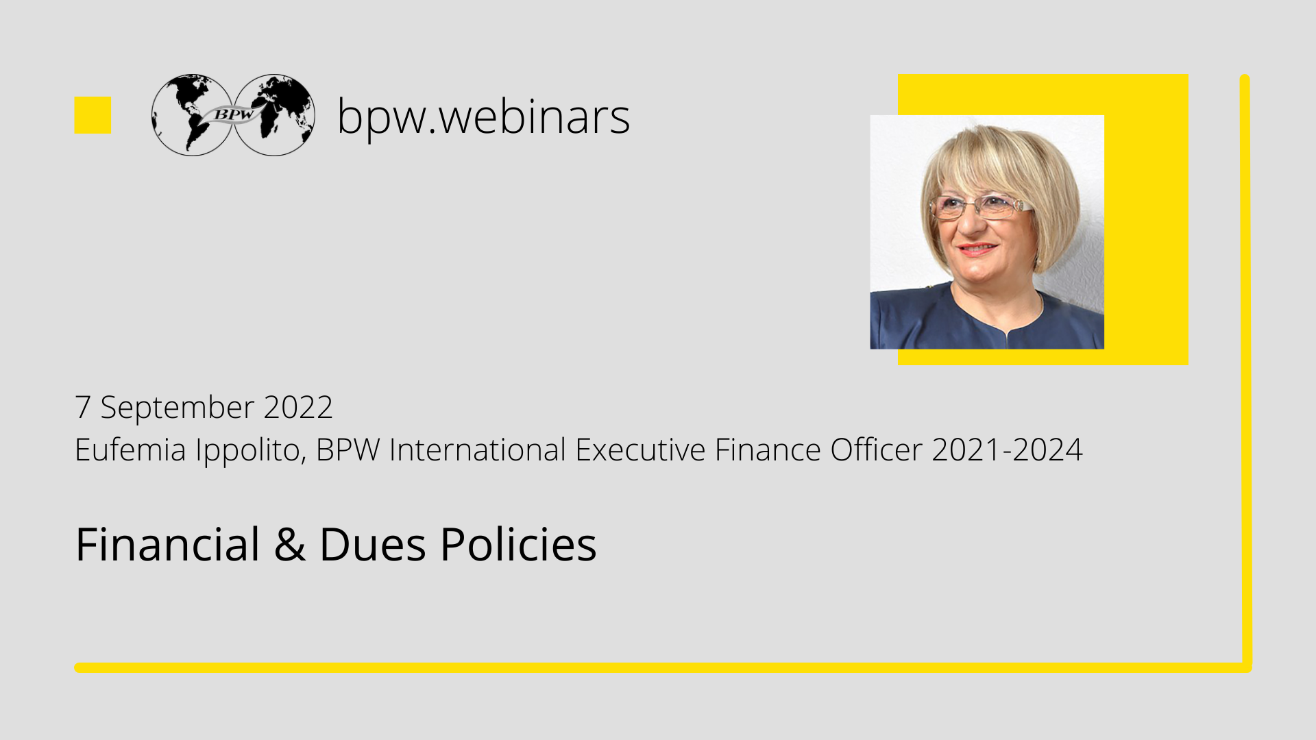 bpw.webinars - Video "Financial & Dues Policies"