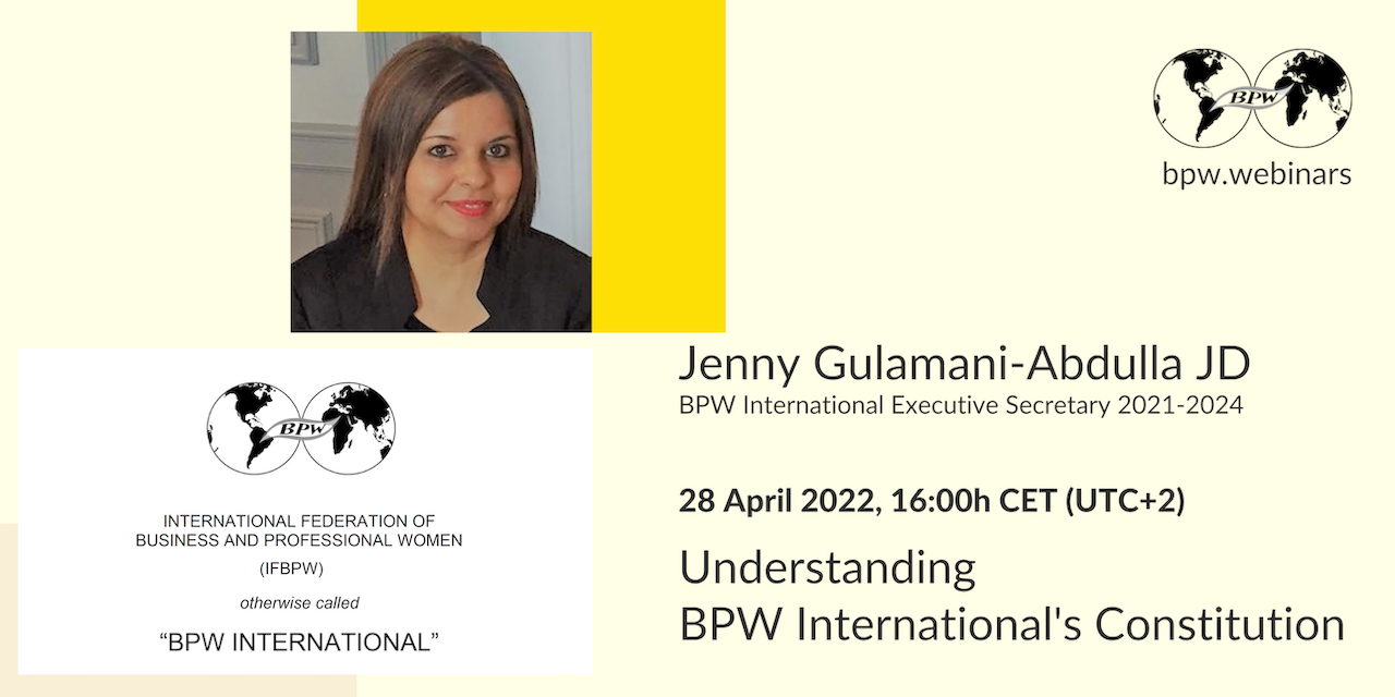 bpw.webinars - "Understanding BPW International's Constitution"
