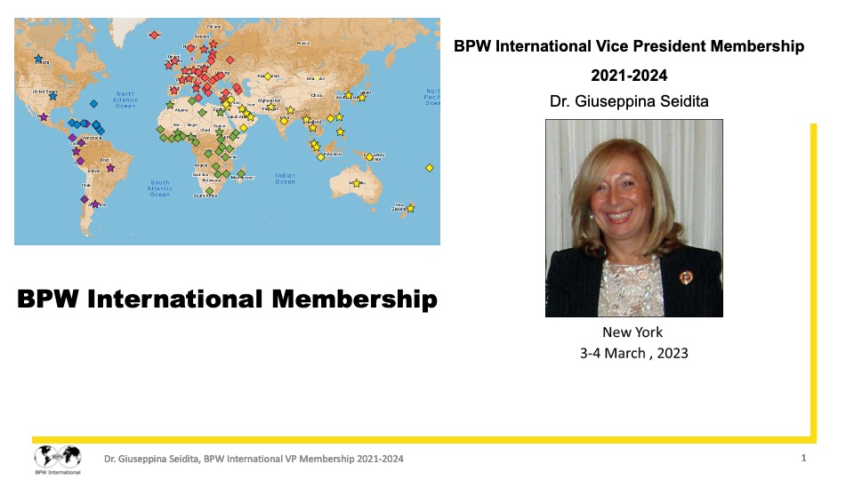 BPW International Membership - Report Dr. Giuseppa Seidita