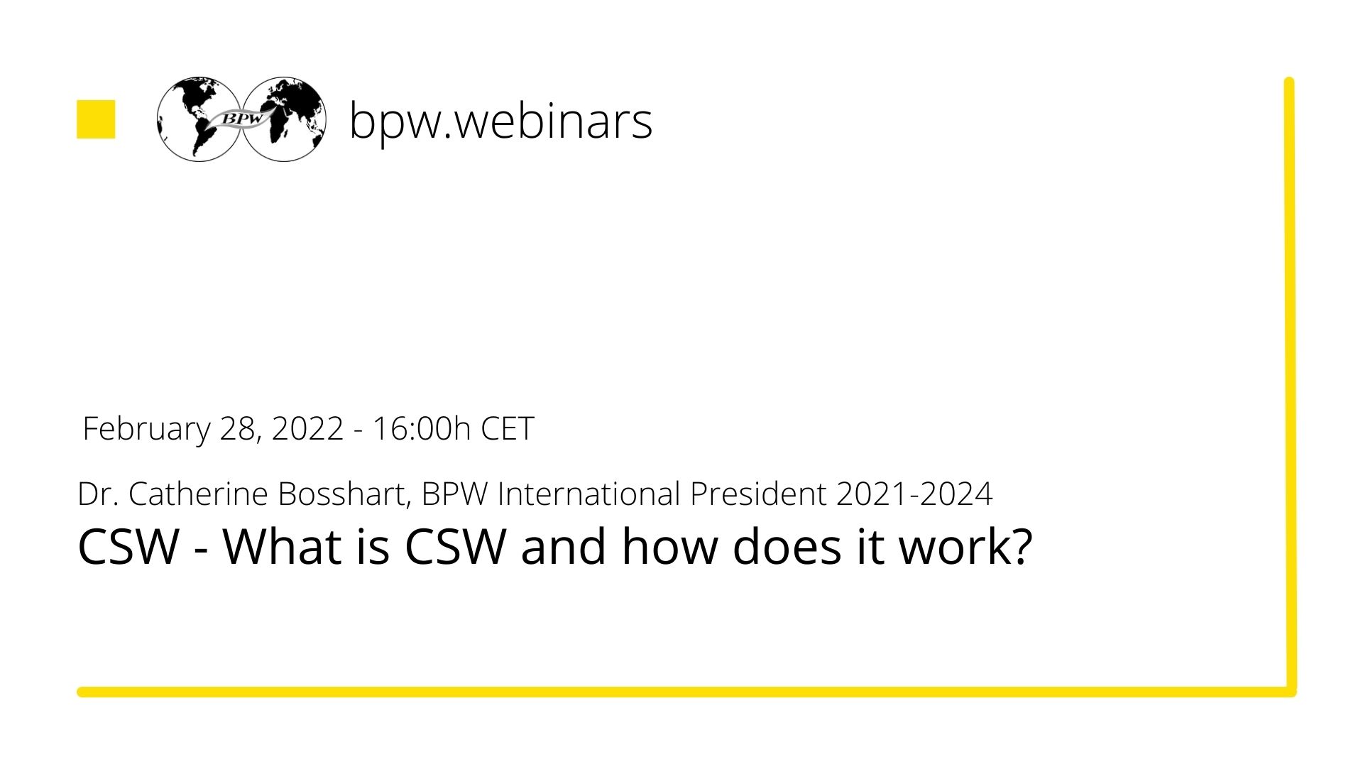 bpw.webinars - Video "CSW - What is CSW and how does it works"