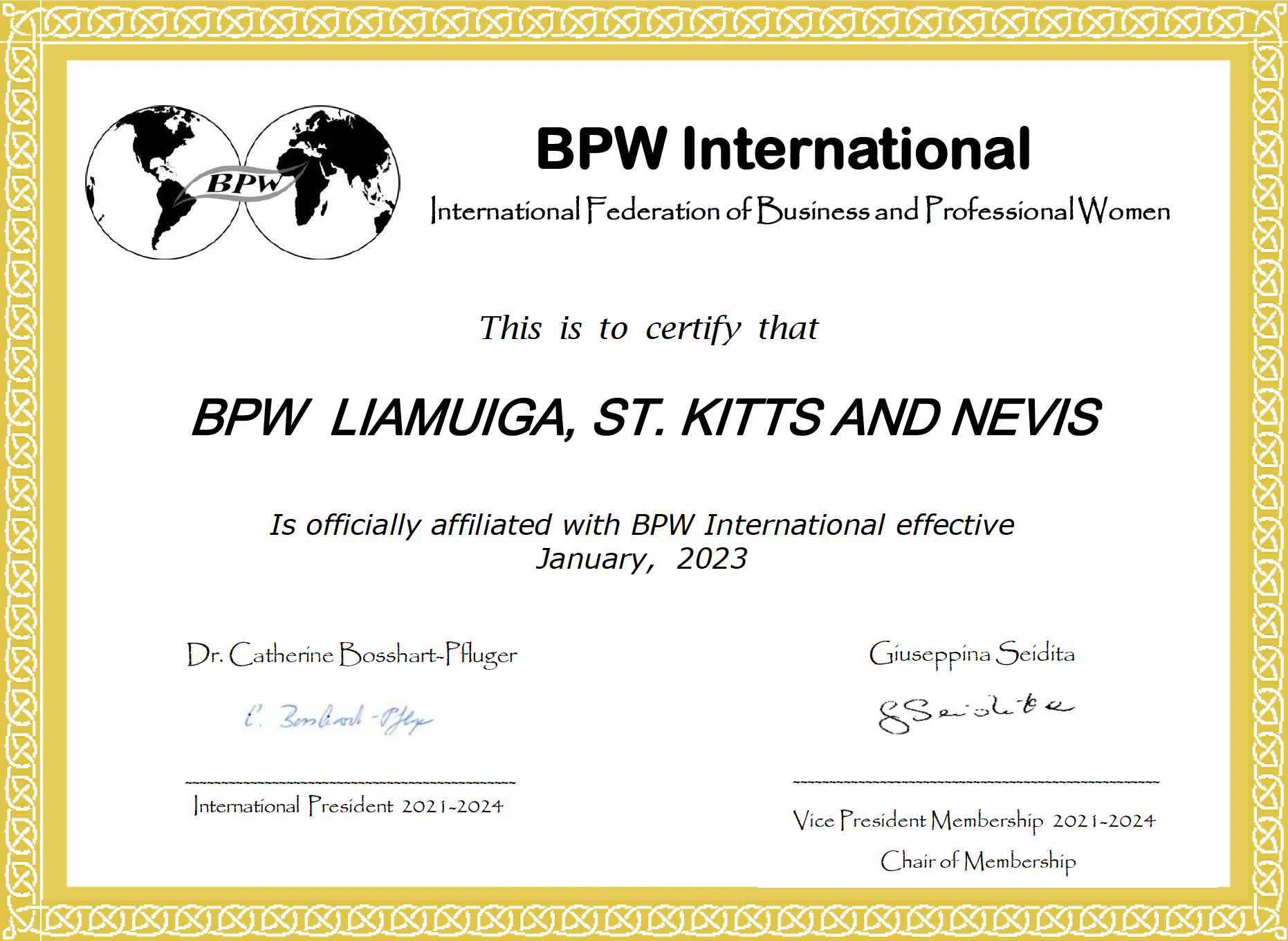 New Affiliate Club - BPW Liamuiga, St. Kitts and Nevis