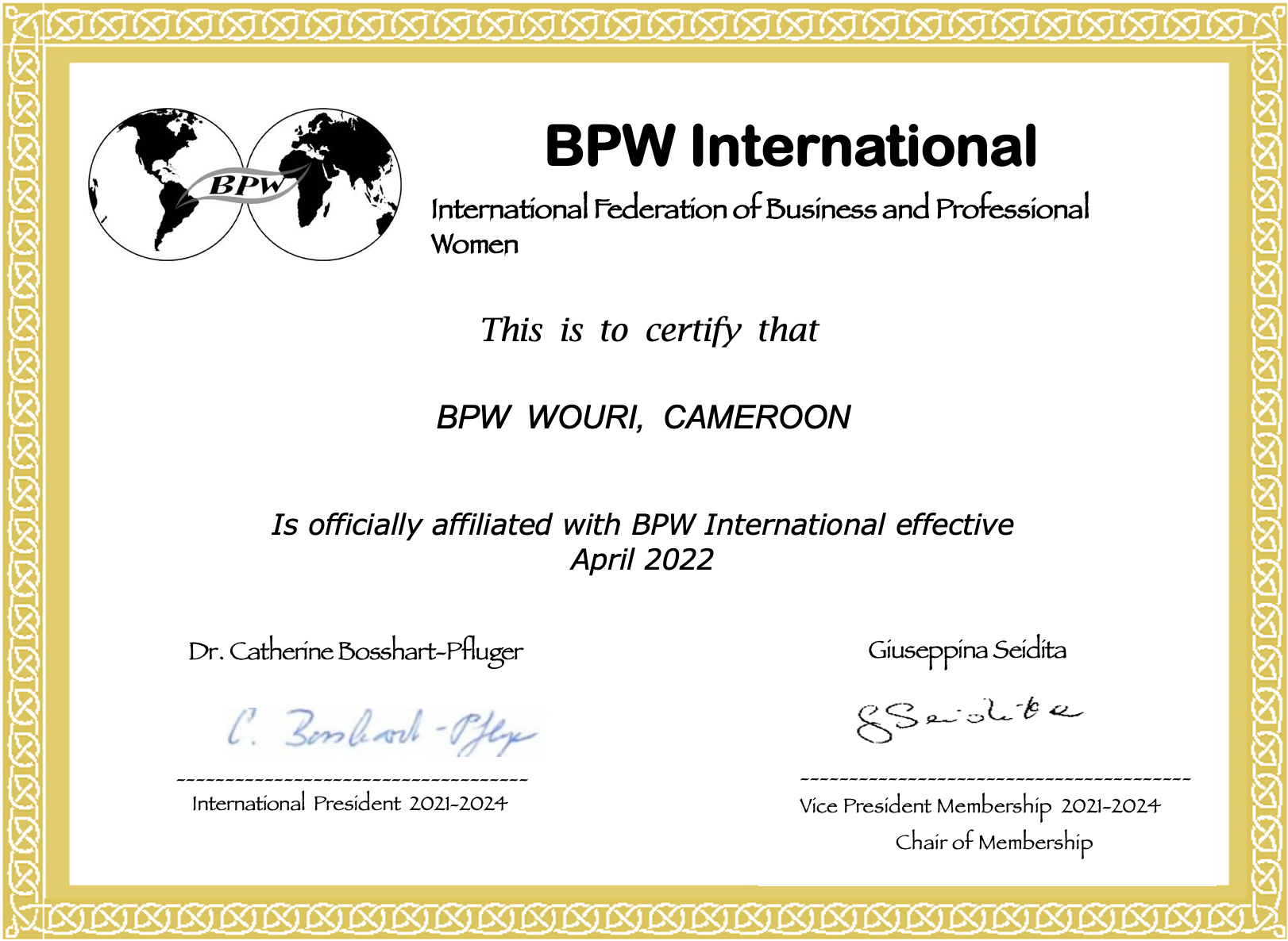 New Affiliate Club - BPW Wouri, Cameroon