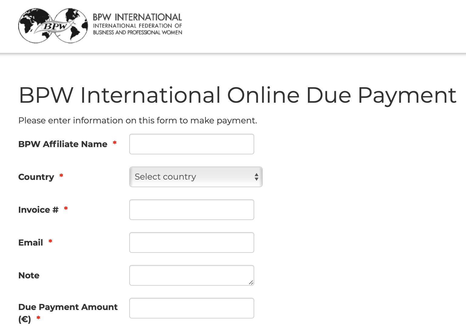 BPW International Online Due Payment