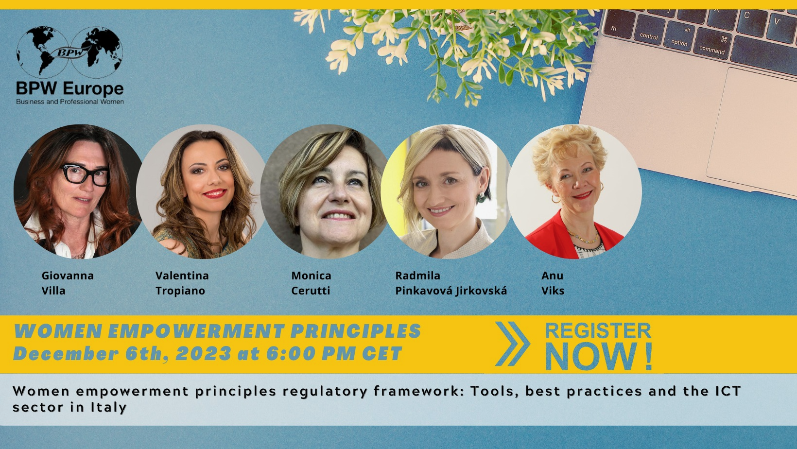 BPW Europe Online Event "Women Empowerments Principles WEPs" - December 6, 2023 - 9.00pm CET