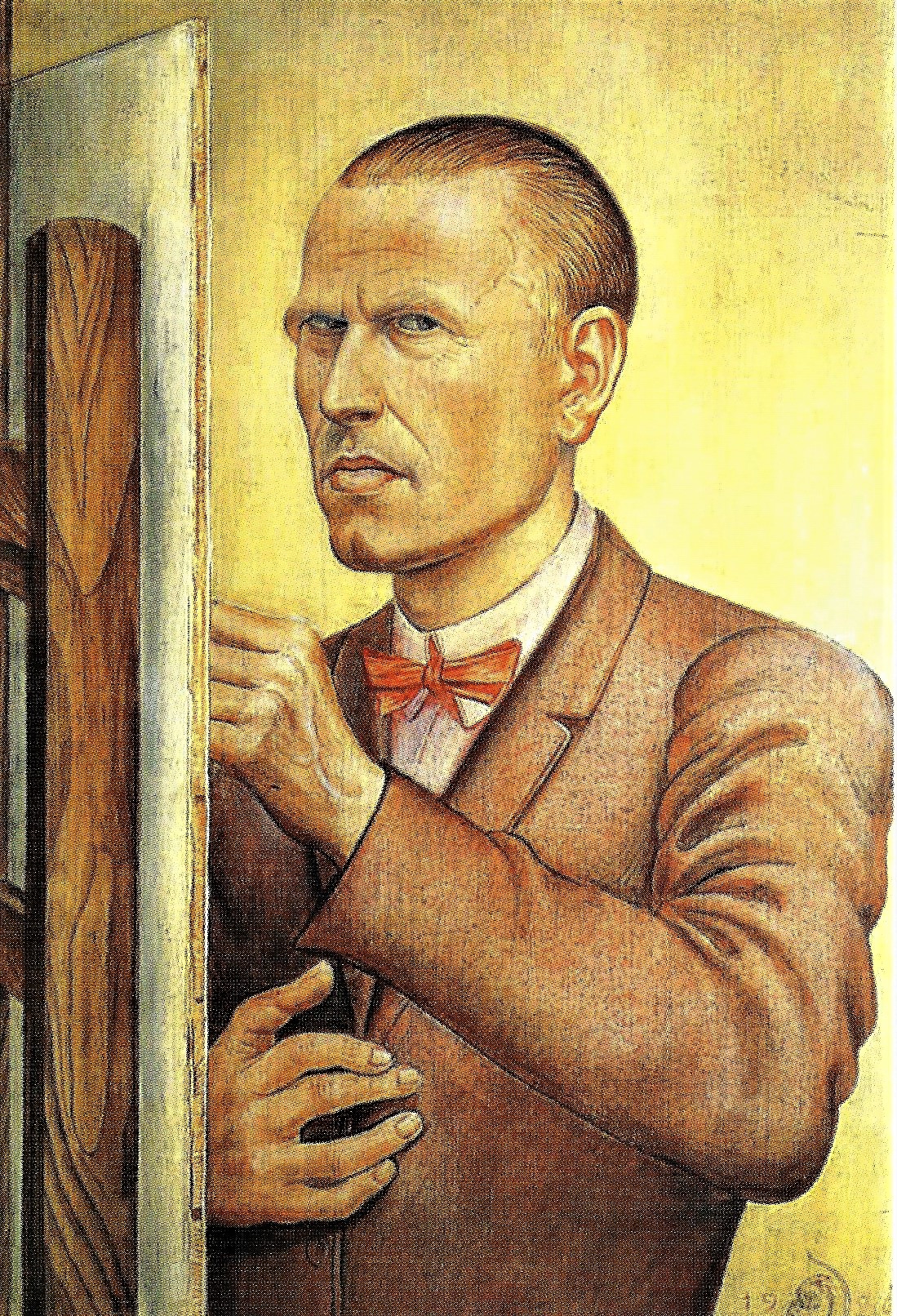 Otto Dix: Selbstbildnis mit Staffelei, 1926