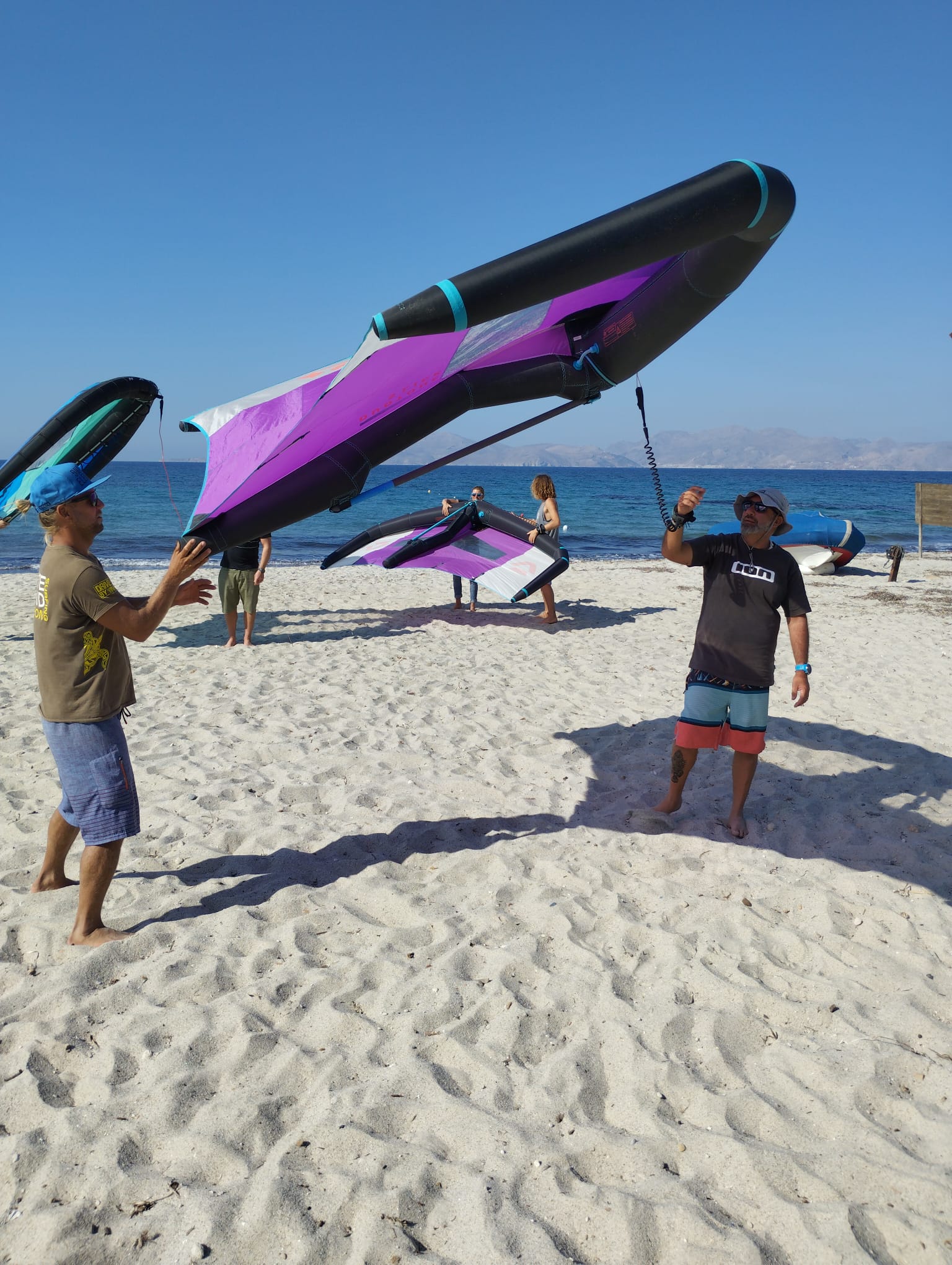 wing foil lesson on the beach