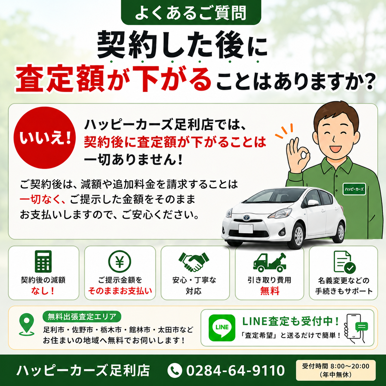 【契約後に査定額が下がることはある？】安心して車を売却するために確認したいポイント｜ハッピーカーズ足利店